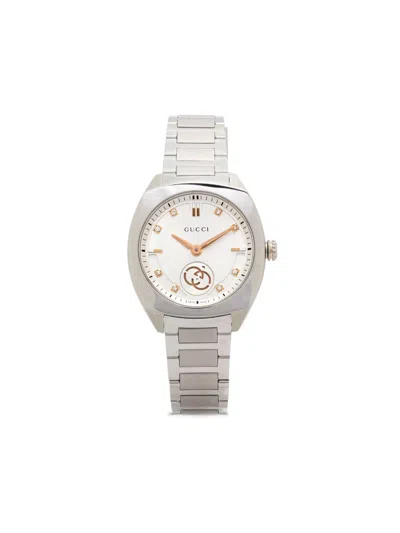 Gucci Stainless Steel Interlocking Watch In Silver