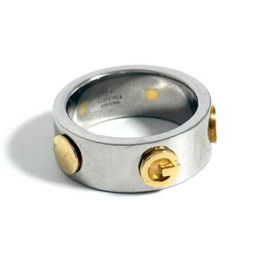 Pre-owned Gucci Stainless Steel Yellow Gold Band Ring ()