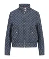 Gucci Classic Bomber Jacket With All-over Logo Pattern In Blue
