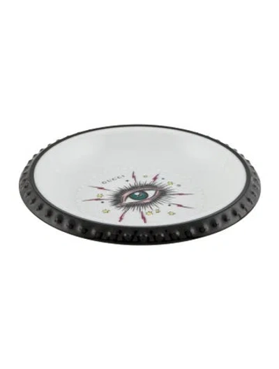 Pre-owned Gucci Star Eye Valet Dish In White