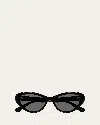Gucci Star Logo Acetate Cat-eye Sunglasses In Black