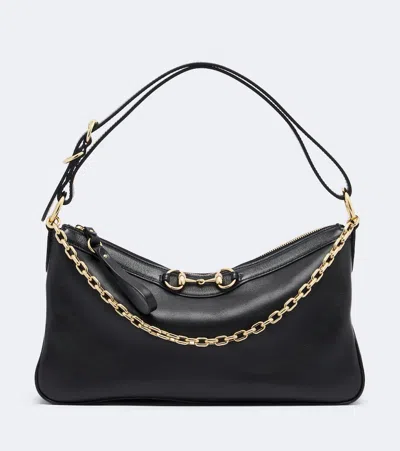 Gucci Starlet Medium Leather Shoulder Bag In Black