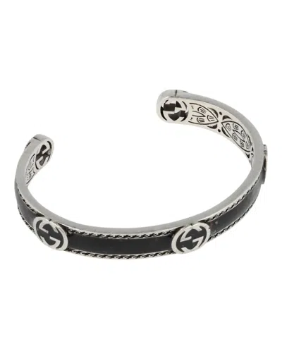 Pre-owned Gucci Sterling Interlocking G Bracelet In Silver
