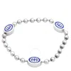 GUCCI GUCCI STERLING SILVER AND ENAMEL BOULE CHAIN INTERLOCKING G BRACELET