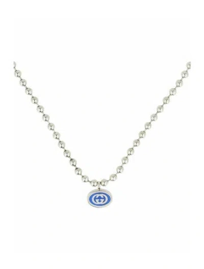 Pre-owned Gucci Sterling Silver Chain Necklace, 22"