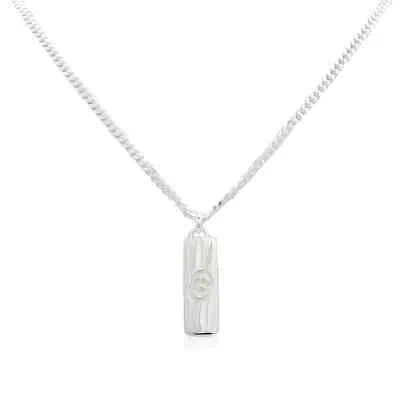 Pre-owned Gucci Sterling Silver Diagonal Interlocking Necklace