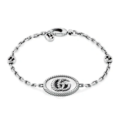 Gucci Sterling Silver Double G Bracelet In Metallic