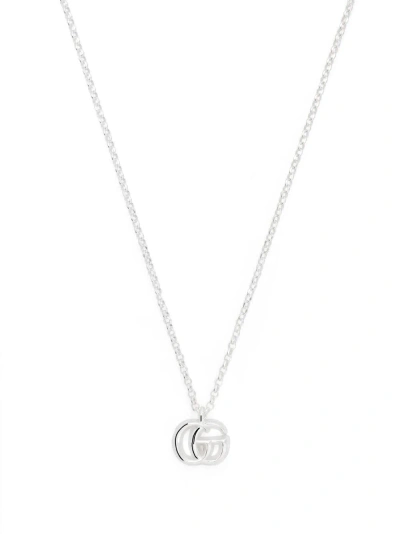 Gucci Sterling Silver Double G Pendant Necklace