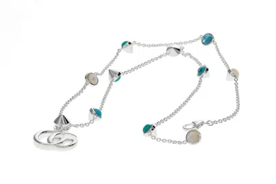 Pre-owned Gucci Sterling Silver Gemstone Gg Necklace Ybb52739900100u