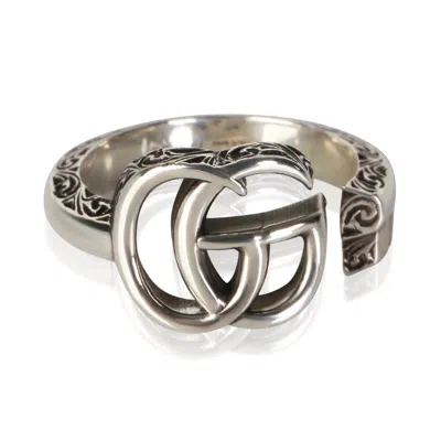 Pre-owned Gucci Sterling Silver Gg Key Ring