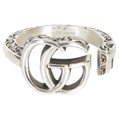 Pre-owned Gucci Sterling Silver Gg Marmont Key Motiff Ring In Multi