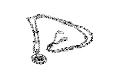Pre-owned Gucci Sterling Silver Gg Marmont Pendant Necklace Ybb63254000100u