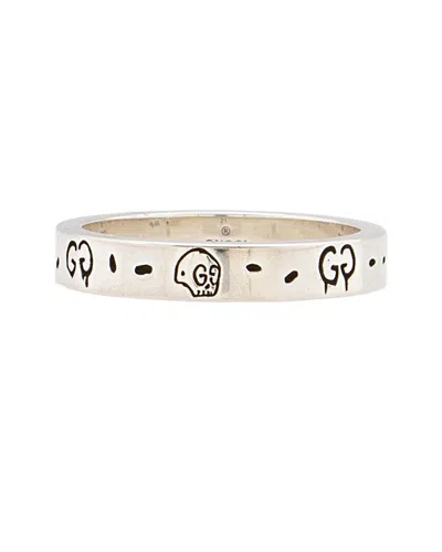 Gucci Sterling Silver Ghost Ring - Size 9 1/2 (authentic Pre-loved) In Metallic