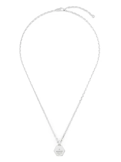 Gucci Sterling Silver  Trademark Pendant Necklace