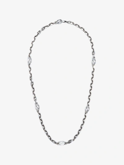 Gucci Sterling Silver Interlocking G Necklace