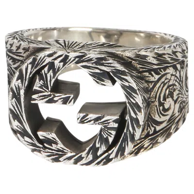 Pre-owned Gucci Sterling Silver Interlocking G Paisley Ring In Multi