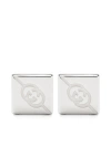 GUCCI STERLING SILVER INTERLOCKING G STUD EARRINGS