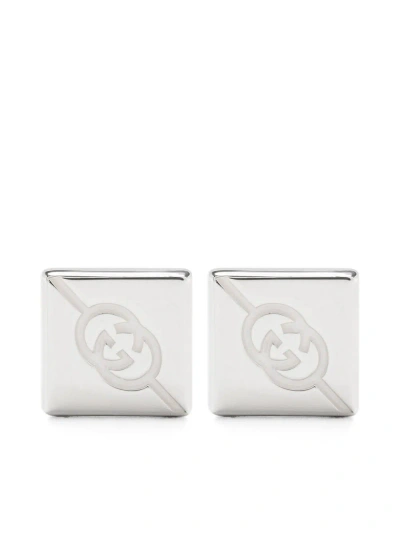 Gucci Sterling Silver Interlocking G Stud Earrings