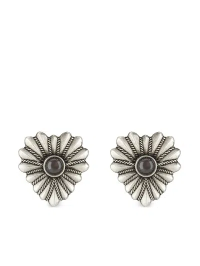 Gucci Womens Silver Heart-shaped Sterling-silver And Mother Of Pearl Stud Earrings