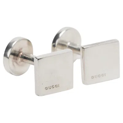 Pre-owned Gucci Sterling Silver Square Cufflinks In Multi