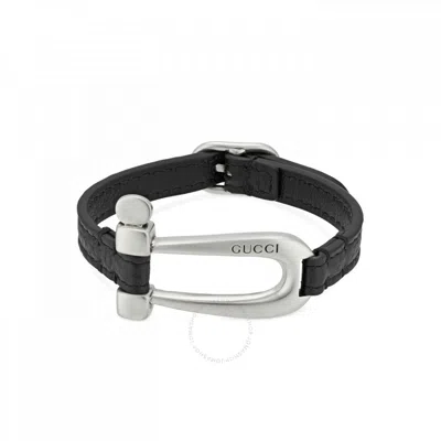Gucci Stirrup Motif Horsebit Symbols Bracelet In Black