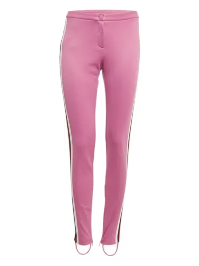 Pre-owned Gucci Stirrup Stripe-band Trousers In Pink