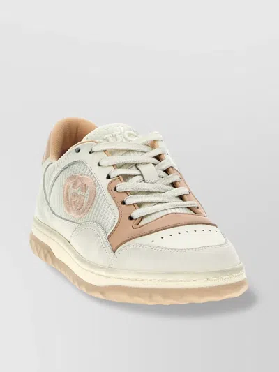 Gucci 'stitched Perforated Rubber Sole Sneakers' In Neutral