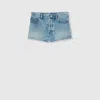 Gucci Regular Denim Shorts With Horsebit In Blue
