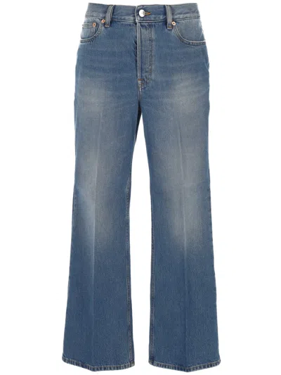 Gucci Stone Washed Flared Jeans In Blue