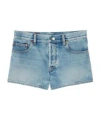 Gucci Regular Denim Shorts With Horsebit In Blue