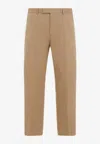Gucci Beige Cotton Trousers In Beige
