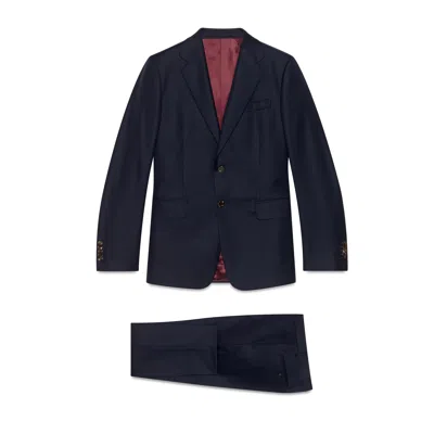 Gucci Straight Fit Wool Suit In Blue