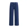 Gucci Blue Jeans With Front Pences And Logo Patch On The Rear In Denim Woman