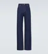 Gucci Mens Dark Blue Brand-embossed Mid-rise Straight-leg Jeans In Blue