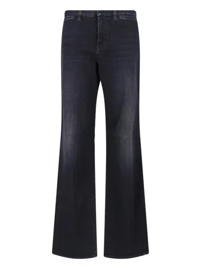 Gucci Straight Jeans "web" In Blue