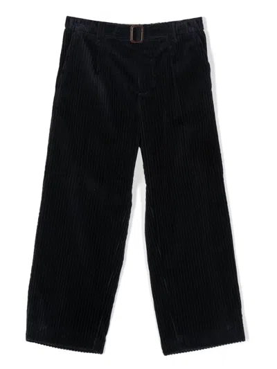 Gucci Kids' Straight-leg Corduroy Trousers In Blue