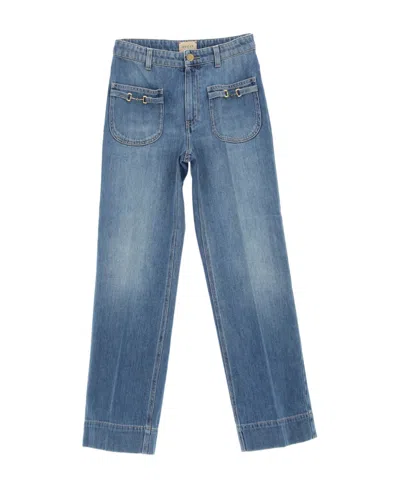 Gucci Straight-leg Denim Pants In Blue