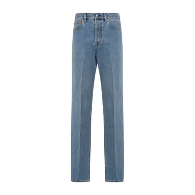 Gucci Straight-leg Denim Pants Women In Navy