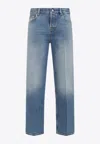 Gucci Straight Cut Denim Trousers In Multi