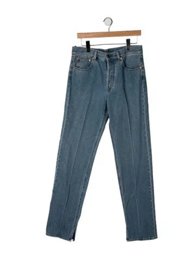 Pre-owned Gucci Straight Leg Pants In Blue