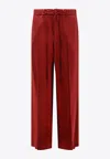 Gucci Rosso Ancora Viscose Blend Trousers In Red