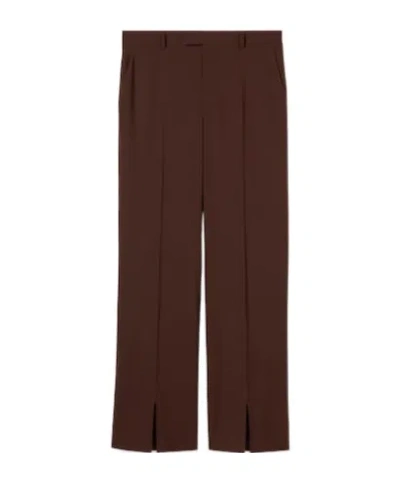 Gucci Straight-leg Split Trousers In Brown