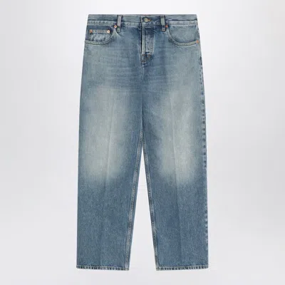 GUCCI GUCCI STRAIGHT LIGHT JEANS WITH FADED EFFECT