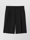 Gucci Black Bermuda Shorts With Web Detail In Wool Man