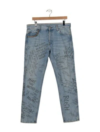 Pre-owned Gucci Straight-leg Jeans In Blue