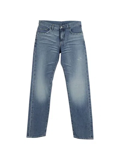 Pre-owned Gucci Straight-leg Light-wash Jeans In Blue