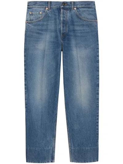 Gucci Straight-leg Washed Jeans In Blue
