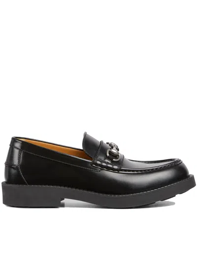 Gucci Horsebit Square-toe Loafers In Black