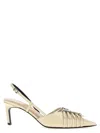 Gucci Pointed Toe Strappy Mid Heel Pumps With Buckle