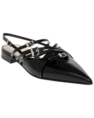 Gucci 15mm Leather Strappy Ballet Flats In Black